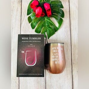 Stainless Steel Double Wall Metal Straw Wine Thumbler